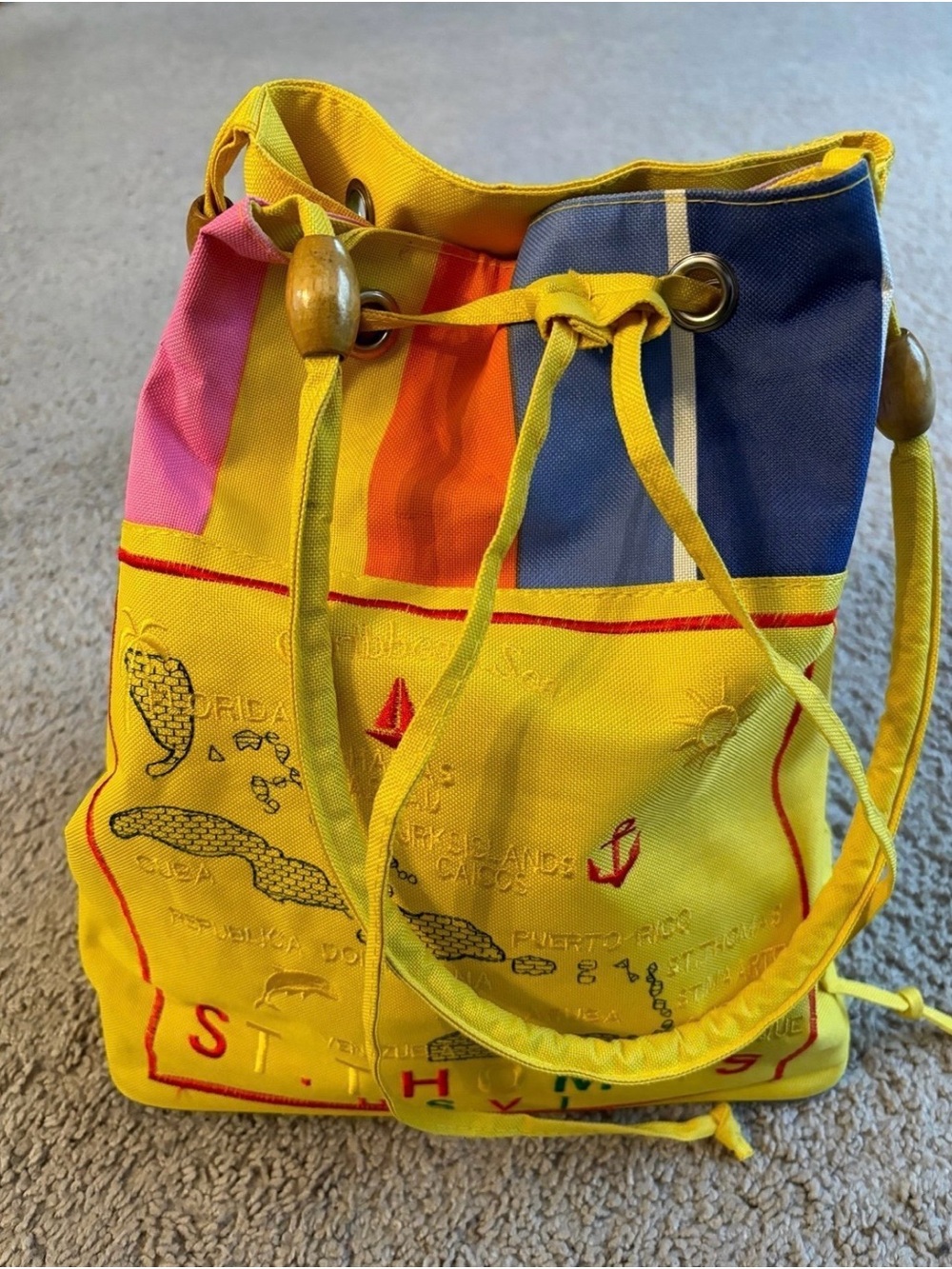 New US Virgin Island Women’s Cloth/Canvas Drawstring Tote Bag
